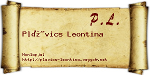 Plávics Leontina névjegykártya